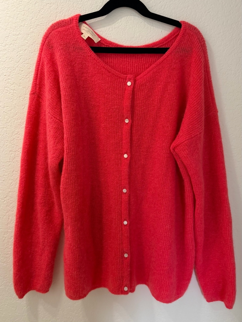 Sezane gaspard cardigan in bright pink - Picture 2 of 8